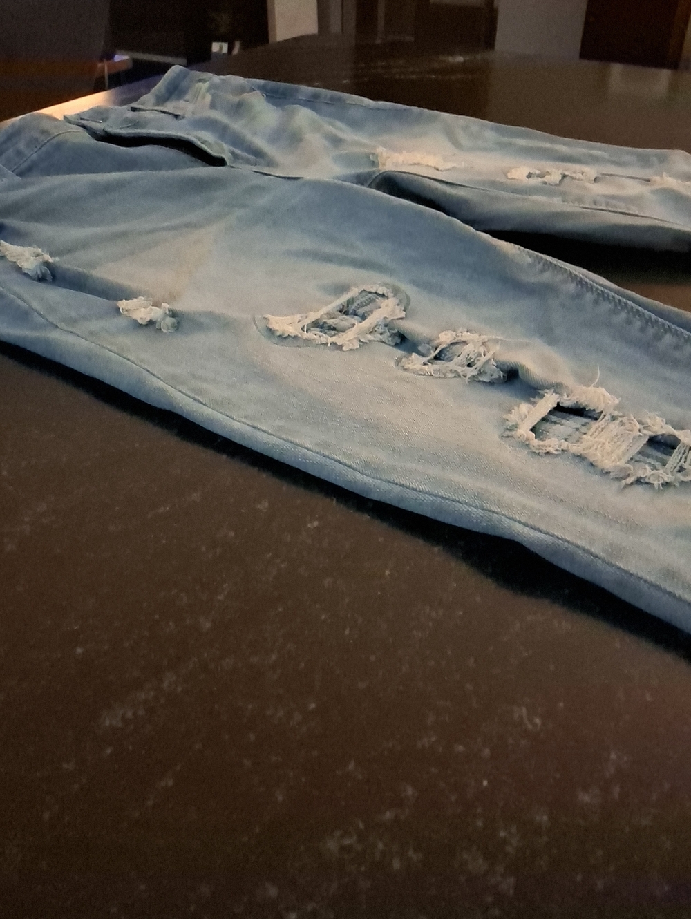 Light Blue Distressed Ripped Jeans